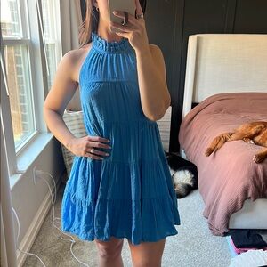 Blue Halter Neck Dress
